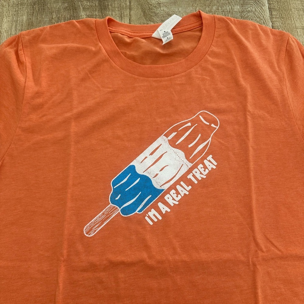 Bella + Canvas | "I'm A Real Treat" Graphic Tee | Size M | Heather Orange - Picture 12 of 16